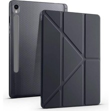 MSP Tab S10 LITE/S10 Fe/s9 Fe 10,9 SM-510 SM-710 SM-X520 Için Uyumlu Kılıf Tri Folding Kalem Bölmeli Standlı Kabak (Siyah)