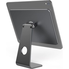 MSP Apple Ipad Air 13 M2-M3 2024/2025 Uyumlu 360° Dönen Yüzen Alüminyum Alaşım Taban Güçlü Mıknatıs Dock iPad Standı Masa Için - Gri