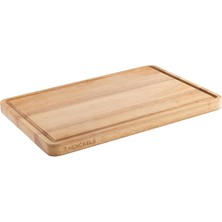 MSP By Zwıllıng Kesme Tahtası Ahşap Kesme Tahtası, 40 x 27,5 x 2,5 Cm, Meyve Suyu Oluğu, Çift Taraflı Kullanılabilir