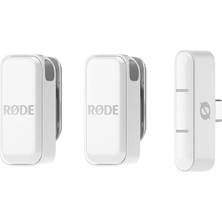 MSP Wireless Micro - Akıllı Telefon ve Bilgisayar Uyumlu Kompakt Kablosuz Mikrofon Seti, Şarj Kutulu, Iki Verici, Bir Alıcı, Usb-C, Beyaz