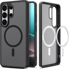 MSP Galaxy S26 Ultra ile Uyumlu Magnet Kılıf Ultra Hybrid Mag Fit Frost Sararmaya Dayanıklı Mat Siyah Şeffaf Kapak - ACS10960 (Spigen Tr Garantili)
