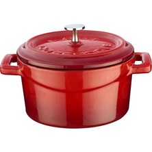 MSP Metal Döküm Mini Tencere, 10 Cm, 0.35 L Hacim, Kırmızı