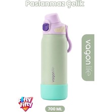 MSP ml Tek Kapak Çift Kullanım Pipetli Rahat Içim Kulplu Paslanmaz Çelik Termos FFVGN1112-700ML Yeşil