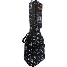 MSP Müzik Pandura Müzik Profesyonel Su Geçirmez, 20 mm Pedli Gigbag Akustik Gitar Kılıfı Nota Desenli