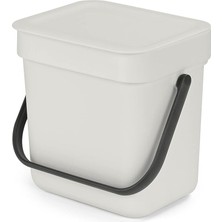 MSP - Sort & Go Çöp Kutusu 3 L – Küçük Geri Dönüşüm Kabı – Taşıma Sapı – Bakımı Kolay – Tezgah Veya Mutfak Dolabı Için – Mutfak Çöp Kovası – Açık Gri – 19 x 14 x 18 cm