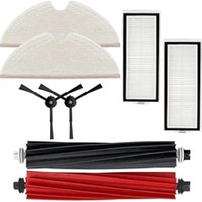 MSP ile Uyumlu Q5 Max+Plus-Q5 Pro/ Q5 Pro+Plus/ Q8 Max/ Q8 Max+Plus Fırça,hepa Filtre,yüksek Kalite Fiber Mop Paspas Yedek Parça Seti-Siyah 8 Parça
