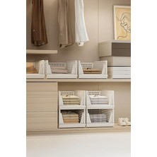 MSP Life 6 Bölmeli Kayar Raf Organizer Dolap Içi Kıyafet Düzenleyici Beyaz 45X35 cm MIT1262