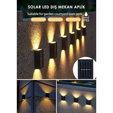 MSP Ledli Solar Çift Taraflı Duvar Lambası Güneş Enerjili Aydınlatma Dekorasyon Aplik Işık