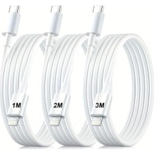 MSP 3 Paket 6A 100W Type-C To Lightning Hızlı Data ve Şarj Kablosu 1 Metre/ 2 Metre / 3 Metre Beyaz SX112131 - SCHITECSX1121313P