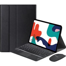 MSP Huawei Matepad 10.4 Inch BAH-W09 ile Uyumlu Bluetooth Touchpad Klavye + Bluetooth Mouse + Standlı Kılıf - Bkk7