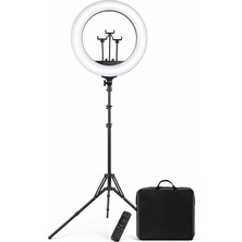 MSP Inç (54 Cm) Profesyonel Ring Light – 210 cm Ayarlanabilir Tripodlu, 3’lü Telefon Tutuculu, 3 Işık Modlu, Parlaklık Ayarlı, USB Güç Girişli Stüdyo & Canlı Yayın Işığı