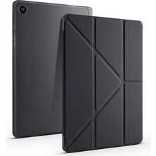 MSP Samsung Galaxy Tab A11+/A11 Plus Için ile Uyumlu Üçgen Kalem Bölümlü Standlı Uyku Modlu Akıllı Kılıf (Siyah)