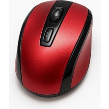 MSP Ghz Kablosuz Mouse – Sessiz Tıklama, Ergonomik Tasarım, Yüksek Hassasiyet, USB Alıcılı, Ofis ve Ev Kullanımına Uygun Dizüstü Bilgisayar Mouse - Kırmızı