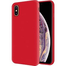 MSP Apple iPhone Xs Max Içi Kadife Soft Logosuz Lansman Silikon Kılıf - Kırmızı