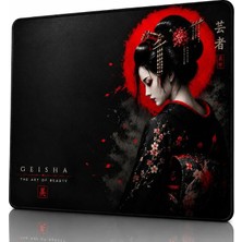 MSP Dijital Tasarımlı Oyuncu Mouse Pad, Kaymaz Taban, Dikişli Gaming Mouse Pad Geisha 50X40 cm