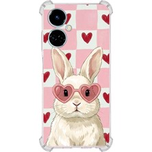 MSP Tecno Camon 19 ile Uyumlu Pembe Pötikare Serisi Pembe Zıpzıp Tasarımlı Uv Baskılı Köşe Korumalı Antişok Kılıf