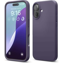 MSP iPhone 16 Uyumlu Özel Ipeksi Dokunuş Hissi Veren Içi Yumuşak Kadife Lansman Silikon Kılıf Kapak (Derin Mor)