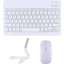 MSP Samsung Galaxy S11 11 Inch ile Uyumlu Türkçe Bluetooth Klavye+Mouse+Tablet Standı Beyaz AL5166