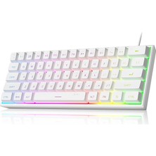MSP Mini%60 Oyun Klavyesi, Yükseltme Rgb Arkadan Aydınlatmalı 61 Anahtar Ultra Kompakt Klavye, TS91 Ergonomik Su Geçirmez Mekanik Hissetme Ofis Bilgisayar Klavyesi, Pc, Mac, Ps4, Xbox One Oyuncu