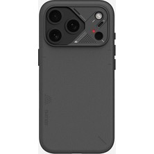 MSP iPhone 17 Pro Max Ile Uyumlu A17 Vegan Leather Serisi Magsafe Deri Kılıf (Siyah)