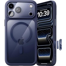 MSP iPhone 17 Pro Max Için Özel Geliştirilmiş Kamera Çerçevesini De Koruyan, Arkası Şeffaf Polikarbonat Kenarları Silikon Magsafe ile Uyumlu Kılıf Akıllı Tasarım Kapak (Mavi, 17 Pro Max)