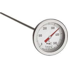MSP Ø52MM 0/500 C° 30 cm Dalma Boylu Fırın Termometresi, 30 cm Problu 500 Derece Bahçe,pizza,pide,ekmek,köy,kara/taş Fırın Isı Gösterge Saati Tfa Dostmann TM832.14.1035.60