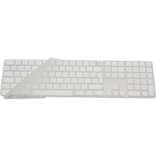 MSP Apple Magic Keyboard 3 A2520 Numerik Türkçe Q Klavye Koruyucu – Iso Ters L Enter Uyumlu Ultra Ince Clear Silikon Kaplama Toz ve Sıvı Koruma Transparent Keyboard Cover Şeffaf