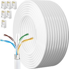MSP Kablosu 30 Metre Cat 6 Yüksek Hızlı 1000MBPS 250MHZ Koruması Internet Kablosu Beyaz Lan Kablosu Uzun 100FT Network Kablosu 30M Kurulum Ethernet Kabloları