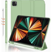 MSP iPad Pro 12.9 3. 4. 5. 6. Nesil ile Uyumlu Kılıf Kalem Bölmeli Smart Case Açık Yeşil