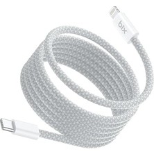 MSP T4CL-WT 1 Metre Beyaz 27W Type C To Lightning Şarj Kablosu, Manyetik Tasarımlı Örgülü Hızlı Şarj ve Data Kablosu, (Tüm Lightning iphone ve ipad ile Tam Uyumluluk) (Beyaz)