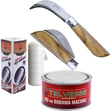 MSP Bayram Aşı Bıçağı 22 cm No:3 + Aşı Macunu + Aşı Bandı (3'lü Paket)