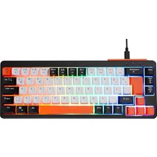 MSP Emachines EAK810 Bej Siyah Turuncu USB Rainbow Aydınlatmalı Mini Q Standart Klavye