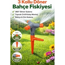 MSP Kollu Döner Bahçe Fıskiyesi, 360° Sulama, Kazıklı Montaj, Hortum Bağlantılı, Çim ve Sebze Bahçesi Için
