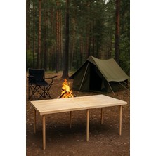 MSP Kamp, Piknik ve Bahçe Masası 70X150 cm - Ham Naturel Renk