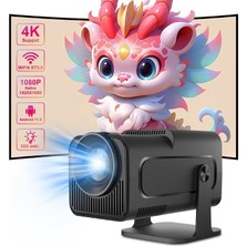 MSP Android 11OS ile Donatılmış Mini Taşınabilir Projektör, Akıllı Projektör Yerel 1080P Otomatik Trapezoid Düzeltme, Wifi 6, Bt 5.0 Ile, 4K 150 Inç Ekranı Destekler