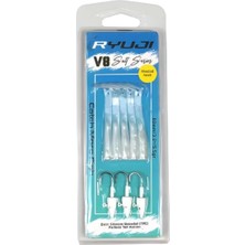 MSP V8 8cm 5.5gr Silikon Yem Set (3+5) White Silver