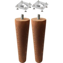 MSP Ayak 12 cm 4'lü Set Koyu Meşe M8 Civatalı Bağlantı Aparatlı Dolap Mobilya Koltuk Kanepe Destek Ayağı Ayakları