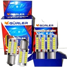 93 P21W Geri Vites Ledi Stop Sinyal LED Ampul 12V Mercekli Beyaz 2ADET