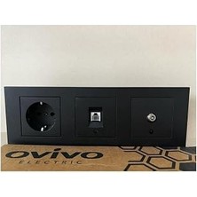 Siyah 3 Lü Set (Priz Numeris Uydu Çerçeve) 1 Adet