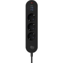 MSP 3’lü Priz | 2 Usb-A + 1 Usb-C | Termal Akım Korumalı, 2500W Güç, Aç/kapa Anahtarlı, Isıya Dayanıklı
