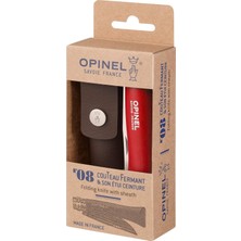 MSP Inox Deri Kılıflı Paslanmaz Çakı, Unisex, Kırmızı, Nr.8