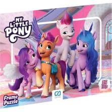 MSP Little Pony Lisanslı 35 Parça Çerçeveli 34X24CM Çocuk Puzzle Yapboz Yeni Serisi (Pembe)