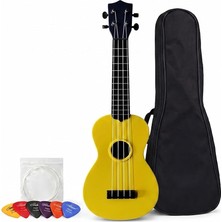 MSP Soprano Ukulele, 4 Telli, Sarı Renk, Ahşap Gövde, Mat Yüzey, Naylon Tel, Manuel Kullanım, 53 cm