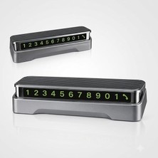 MSP Araba Park Numaratörü Araç Içi Torpido Üstü Gizlenebilir Açılır Kapanır Neon Telefon Numarası Bırakma Şık Numaratör Oto Aksesuar Universal Tüm Araçlarla Uyumlu Cartem Silver