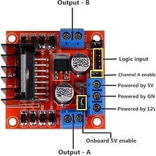 MSP Voltaj Regulatörlü Çift Motor Sürücü Kartı (Kırmızı Pcb)