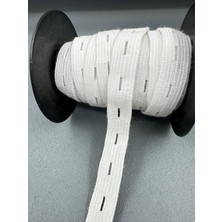 MSP Tekstil Ürünleri 1.5 cm Örme Ilikli Lastik-Beyaz-5 Metre Beyaz
