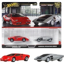 MSP Hot Wheels Premium Car Culture 2'li Paket Lamborghını Countach LP5000 Qv & Lancıa Stratos Zero HBL96 - JBL02