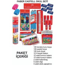MSP Okul Seti, 12 Renk Kuru Boya, 12 Renk Pastel Boya, 12 Renk Sulu Boya, 12 Keçeli Kalem, Kurşun Kalem, Kırmızı Kalem, Silgi, Kalemtraş, Yapıştırıcı