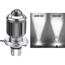 MSP Araç Motosiklet Mercekli Far Ampulü LED Far Beyaz Csp LED Xenon Lamba Delici Yayıcı Uzun Kısa 1 Adet H4