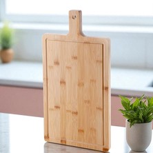 MSP Kalın Bambu Kesme Tahtası - Büyük Boy Antibakteriyel Yıkanabilir Doğrama Tahtası (50X25X2.5CM)